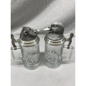 Beer Steins, By  Artina Jennerwein  Duck, and Boar, Metallic, One Size